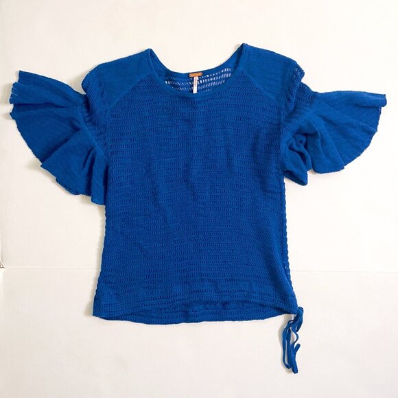 Free People Blue Knit Top, Size Small - Picture 4 of 7